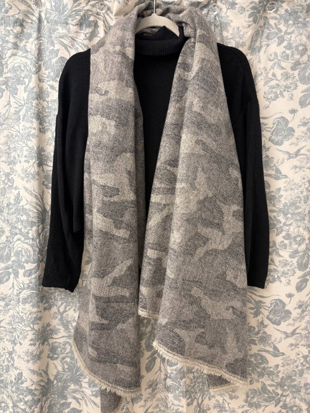 Grey Camo Print Scarf from Francescas